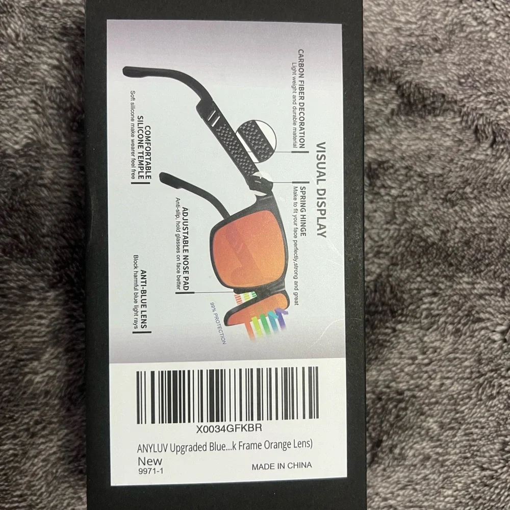 Black and Orange Computer Eyewear Glasses